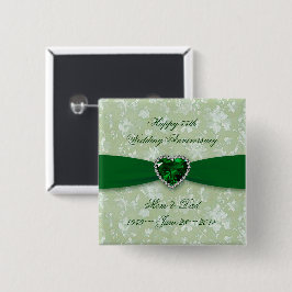 Mutiger Hochzeitstag-Knopf des Damast-55. Button