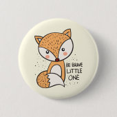 Mutiger kleiner Fuchs, niedlicher Fuchs zeichnend Button (Vorderseite)