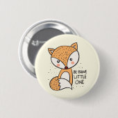 Mutiger kleiner Fuchs, niedlicher Fuchs zeichnend Button (Vorne & Hinten)