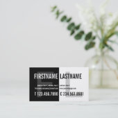 Mutiger Kontrast-ins Auge fallende Schwarz-weiße Visitenkarte (Stehend Vorderseite)