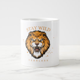 Mutiger Löwenbecher | Ästhetischer Tierkaffeebeche Jumbo-Tasse