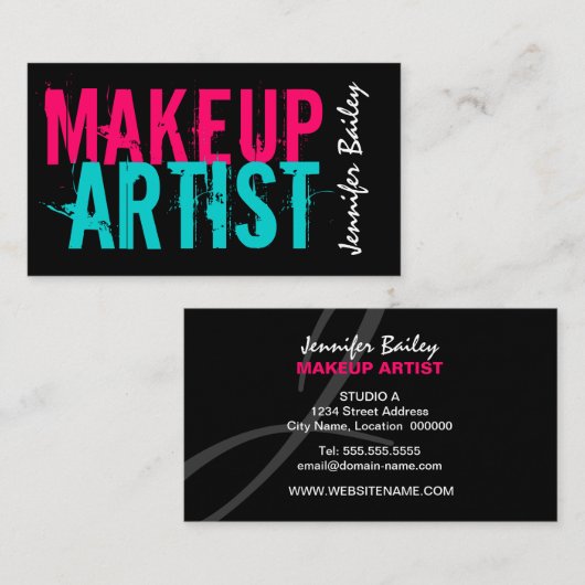 Mutiger Maskenbildner Visitenkarte (Vorne/Hinten)