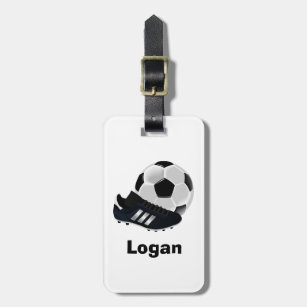 Mutiger personalisierter Fußball Gepäckanhänger