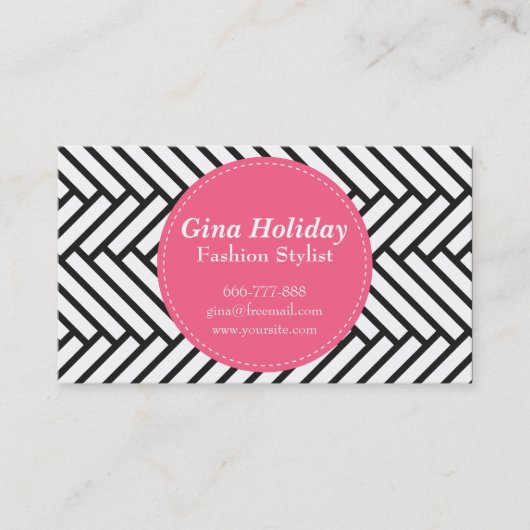 Mutiger rosa Kreis auf Visitenkarte (Vorderseite)