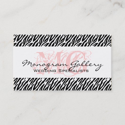 Mutiger rosa, schwarzer Zebra Stripes Visitenkarte (Vorderseite)