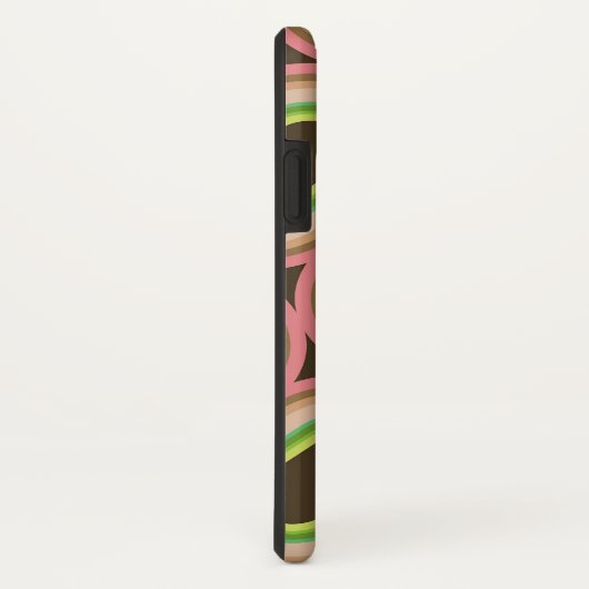 Mutiger rosa u. grüne Ring-abstrakter Case-Mate iPhone Hülle (Hinten/Rechts)