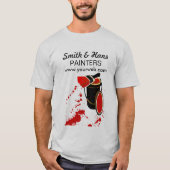 Mutiger roter Farben-Anstreicher-Pinsel spritzt T-Shirt (Vorderseite)