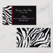 Mutiger schwarzer u. weißer Zebra-Druck Visitenkarte (Vorne/Hinten)