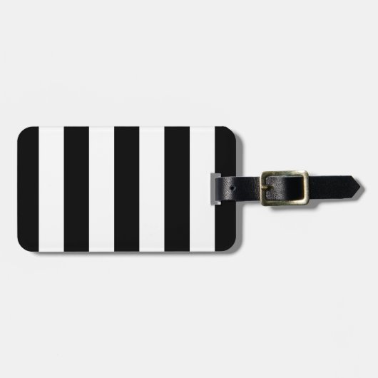 Mutiger Schwarzweiss-Streifen-Entwurf Gepäckanhänger (Vorderseite horizontal)