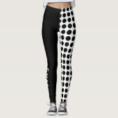 Mutiger Schwarzweiss-Tupfen und festes Monogramm Leggings (Vorderseite)