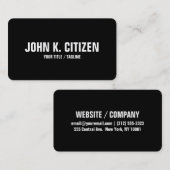 Mutiger Text rundete Visitenkarte - Schwarzes/Weiß (Vorne/Hinten)