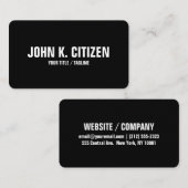 Mutiger Text rundete Visitenkarte - Schwarzes/Weiß (Vorne/Hinten)