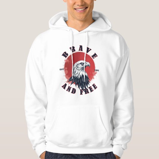Mutiger und freier Adler Hoodie (Vorderseite)