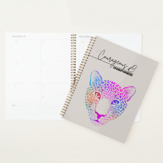 Mutiger und Inspirierter Regenbogen-Leoparden-Plan Planer