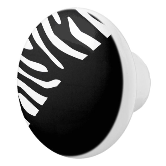 Mutiger Zebra-Schwarzweiss-Streifen asymetrisch Keramikknauf (Rechts)