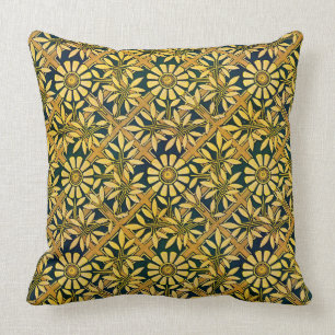 Mutiger Zinnia auf einem Gitter im Gold und im Kissen