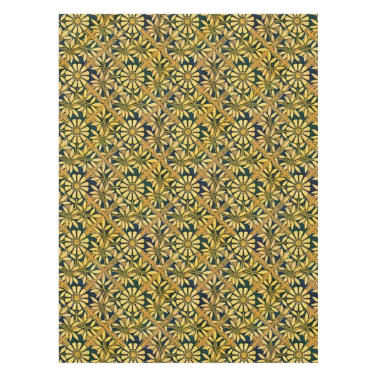 Mutiger Zinnia auf einem Gitter im Senfgelb Tischdecke (Vorderseite)