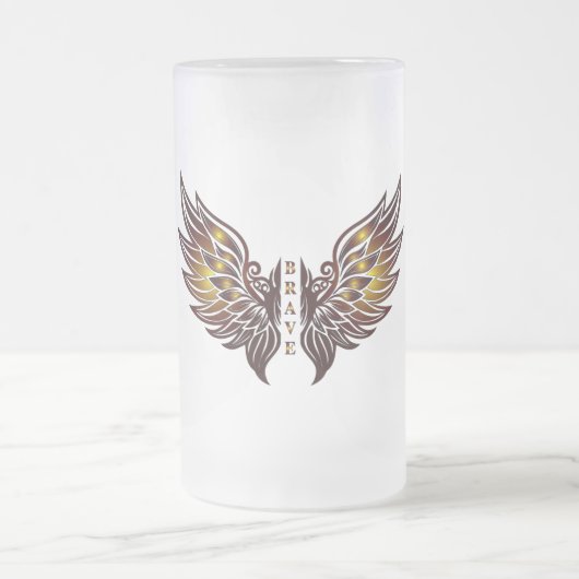 Mutiges Bierglas Mattglas Bierglas (Mittel)