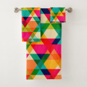 Mutiges buntes helles geometrisches Dreieck-Muster Badhandtuch Set (Insitu)