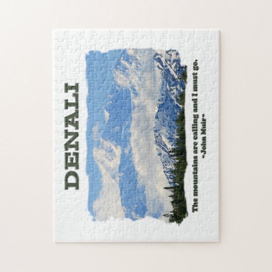 Mutiges Denali/die Berge nennen… J Muir Puzzle (Vertikal)