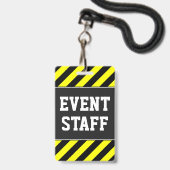 Mutiges "EREIGNIS-PERSONAL" + Gelbes u. schwarzes Ausweis (Vorderseite mit Lanyard)