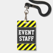 Mutiges "EREIGNIS-PERSONAL" + Gelbes u. schwarzes Ausweis (Rückseite mit Lanyard)