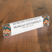 Mutiges ethnisches gebürtiges Stammes- Muster Namensplakette (Seite)