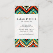 Mutiges ethnisches gebürtiges Stammes- Muster Visitenkarte (Rückseite)