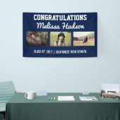 Mutiges Foto-Blau der Abschluss-Glückwunsch-drei Banner (Messeveranstaltung)