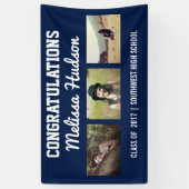 Mutiges Foto-Blau der Abschluss-Glückwunsch-drei Banner (Vertikal)