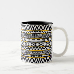 Mutiges geometrisches Muster Zweifarbige Tasse