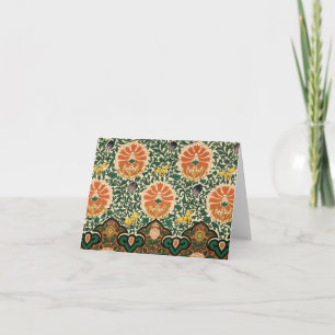 Mutiges grünes u. orange BlumenNotecard Karte