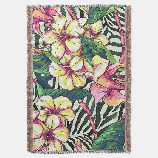 Mutiges HAWAIISCHES BlumenMonstera Blätter u. Decke (Vorderseite Vertikal)