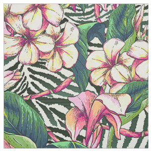 Mutiges HAWAIISCHES BlumenMonstera Blätter u. Stoff