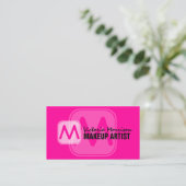 Mutiges Maskenbildner-Monogramm Visitenkarte (Stehend Vorderseite)