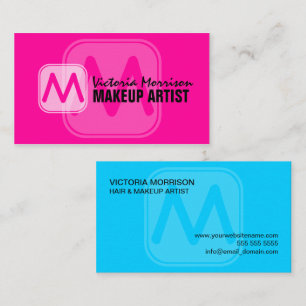 Mutiges Maskenbildner-Monogramm Visitenkarte