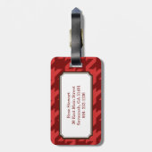 Mutiges modernes graues Hahnentrittmuster mit Gepäckanhänger (Rückseite vertikal)