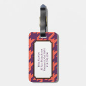 Mutiges modernes lila orange gepäckanhänger (Rückseite vertikal)