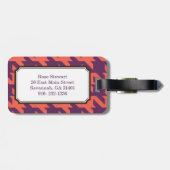 Mutiges modernes lila orange gepäckanhänger (Rückseite horizontal)