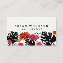 Mutiges modisches BlumenMonstera Punkt-Muster Visitenkarte