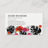 Mutiges modisches BlumenMonstera Punkt-Muster Visitenkarte (Rückseite)
