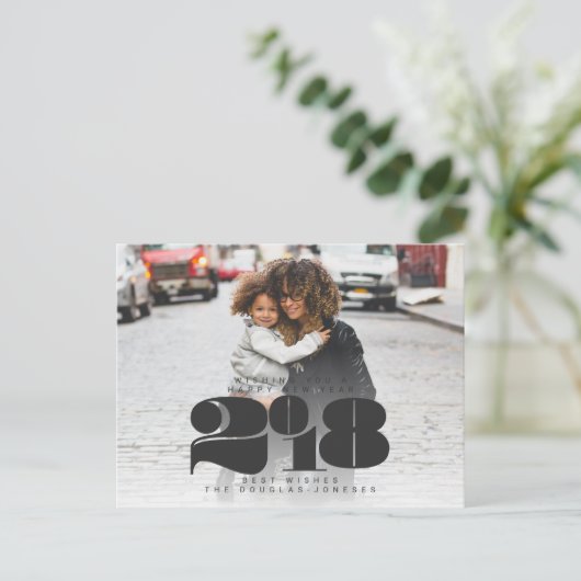 MUTIGES NEUES JAHR FEIERTAGSPOSTKARTE (Stehend Vorderseite)