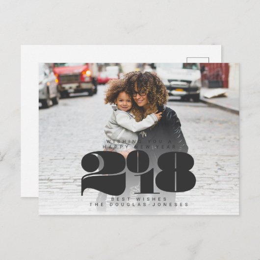 MUTIGES NEUES JAHR FEIERTAGSPOSTKARTE (Vorne/Hinten)