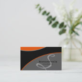 Mutiges orange Grau 2 der Visitenkarte (Stehend Vorderseite)