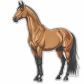 Mutiges Pferd Aufkleber (Vorderseite)