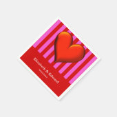 Mutiges Pink, rote Streifen, rotes metallisches Serviette (Ecke)