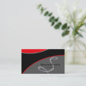 Mutiges rotes Grau 2 der Visitenkarte (Stehend Vorderseite)