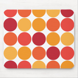 Mutiges rotes orange großes Tupfen-Kreis-Muster Mousepad