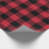 Mutiges rotes schwarzer Büffel-kariertes Geschenkpapier (Ecke)