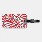 Mutiges ROTES Zebra-Streifen-Muster personalisiert Gepäckanhänger (Rückseite horizontal)